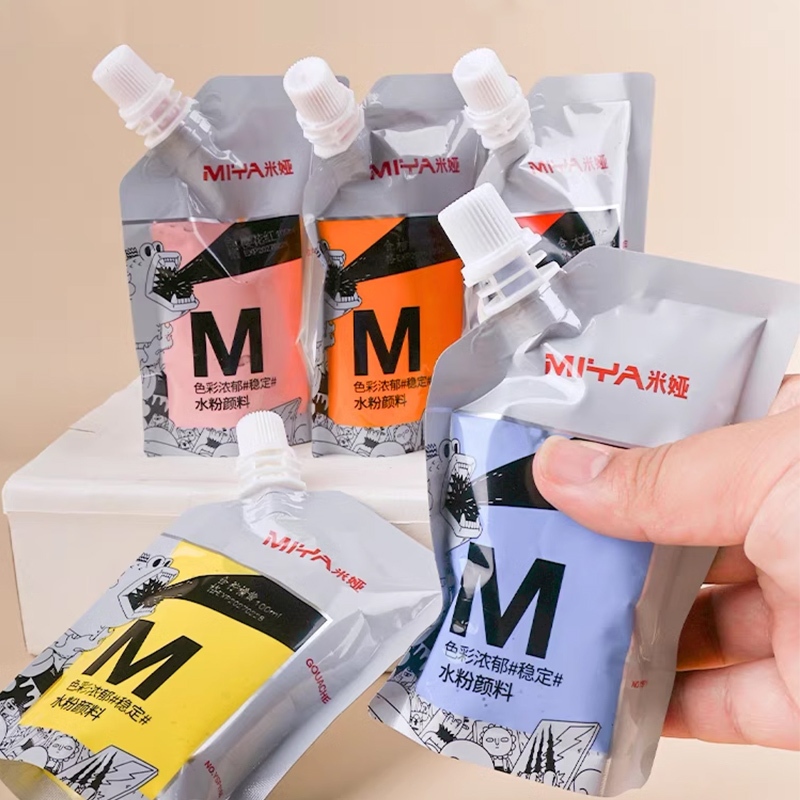 MIYA ผงน้ำ ภาพวาด Gouache Paint Refill 100ml 50 สี ผงน้ำ ถุงเติม แทนที่ ภาพวาด เม็ดสี มืออาชีพ สีกวอชสำหรับเติม แบบพกพา ราคา ถูกที่สุด ดีลบีเคเค แกลเลอรีภาพที่ 5