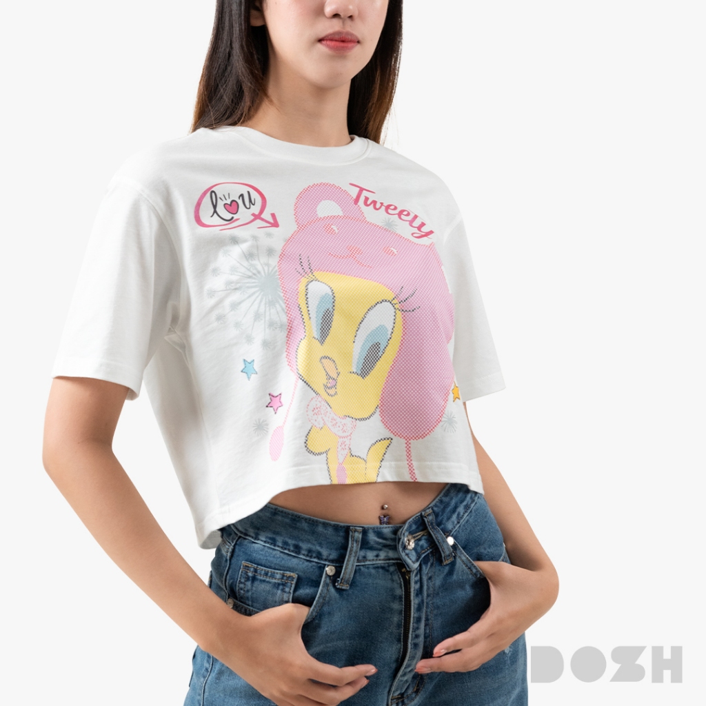DOSH WOMEN'S CROPPED T-SHIRTS TWEETY เสื้อยืดครอปผู้หญิง DLTWT1011-OW