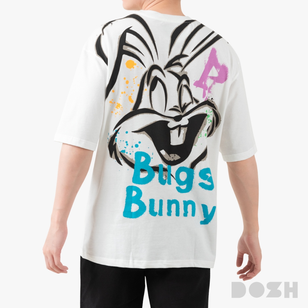 DOSH OVERSIZED LOONEY TUNES STREET ART เสื้อยืดโอเวอร์ไซส์ DLTMT5013-OW