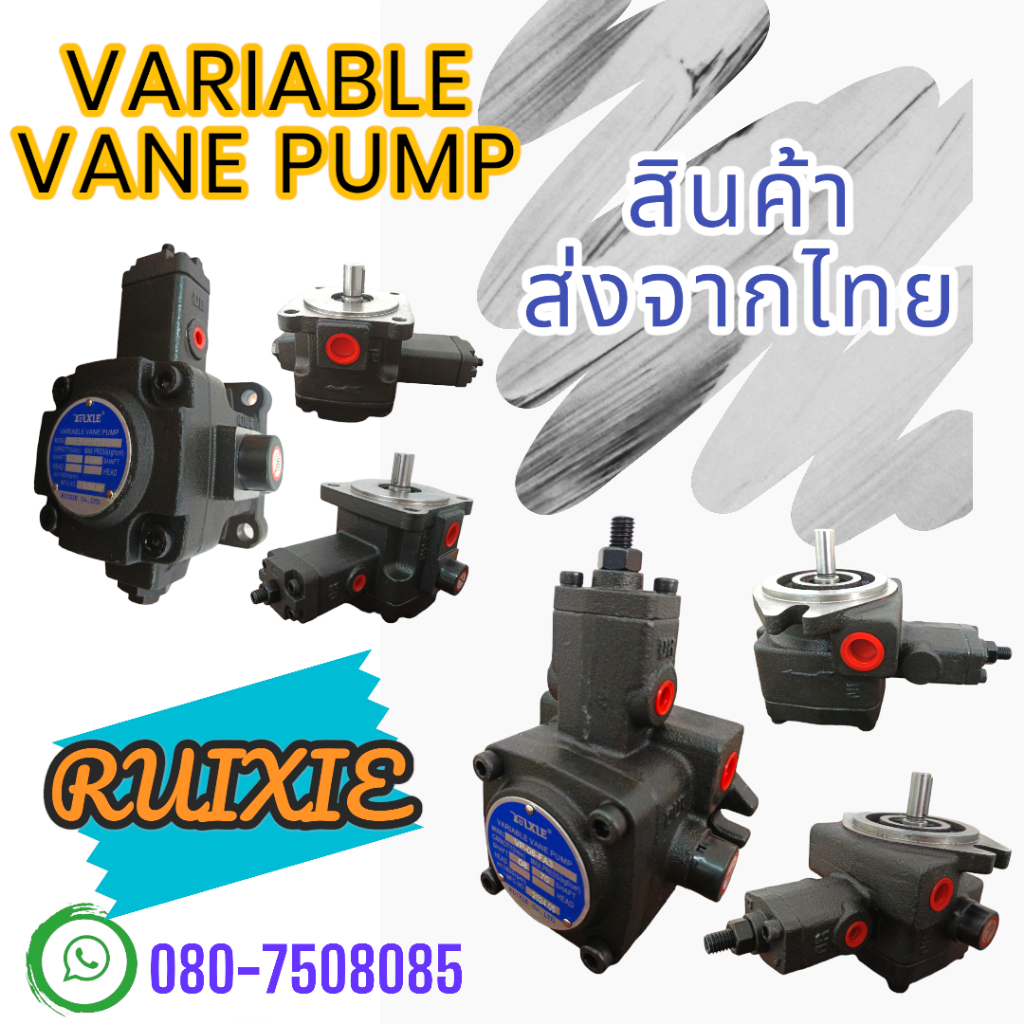 ปั๊มไฮดรอลิคแบบใบพัด แวนปั๊ม ปรับค่าได้ (แบรนด์ RUIXIE) Variable Vane Pump อุปกรณ์ไฮดรอลิค