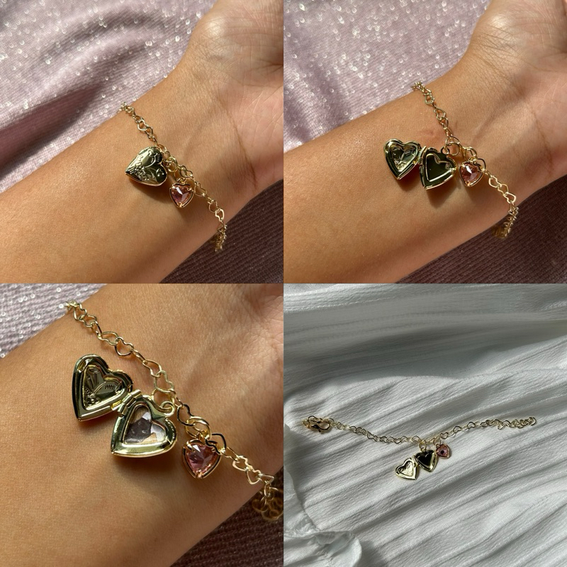 สร้อยข้อมือล็อคเก็ต ใส่รูปได้ ทอง14k💞