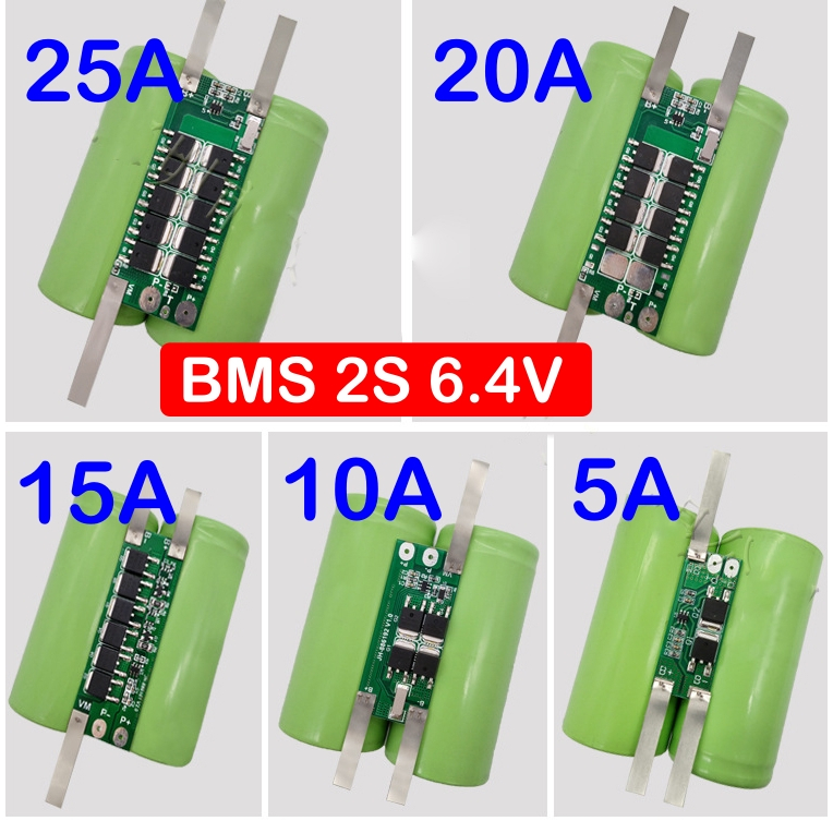BMS 2S 6.4V วงจรป้องกันแบตเตอรี่ Lithium LiFePO4  กระแส 5A-30A พร้อมส่งในไทย