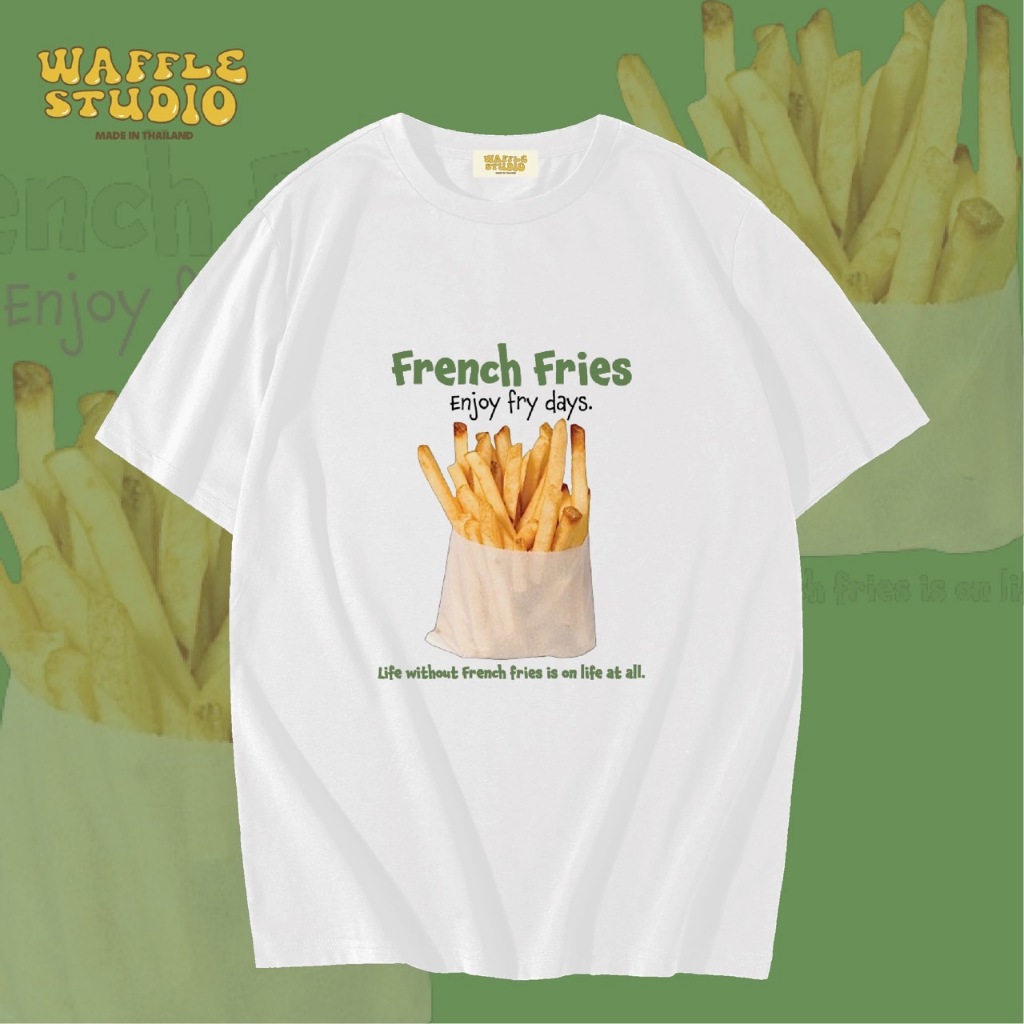 [ส่งฟรี ] WS0322 เสื้อยืดโอเวอร์ไซส์ เสื้อยืดเกาหลี ผ้าคอตตอน100% เสื้อยืด WAFFLE STUDIO