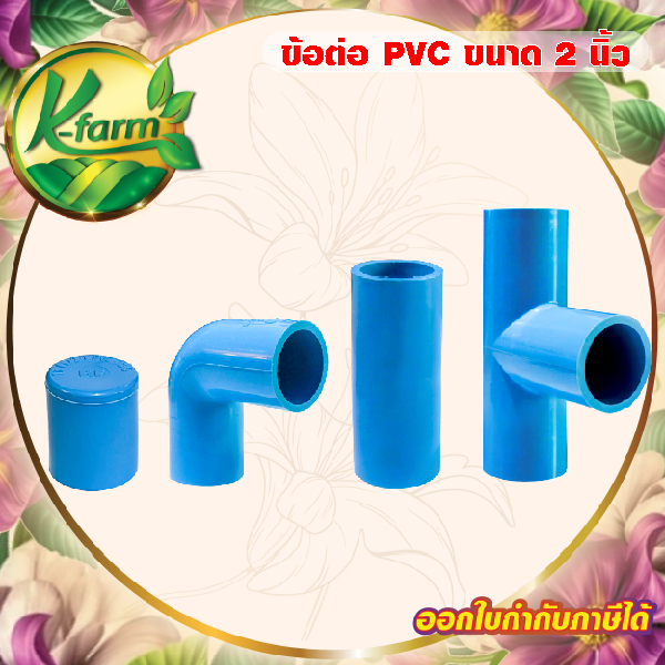 ( 10 อัน ) ข้อต่อท่อ PVC ข้องอ ต่อตรง สามทาง ฝาครอบ 2 นิ้ว ( 2") ชั้น 13.5 ข้อต่อประปา ข้อต่อพีวีซี