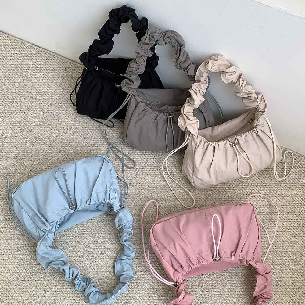 ใหม่กระเป๋ารักแร้แบบมีเชือกย้อนยุค,กระเป๋าสะพายไหล่สีทึบผ้าไนลอนคุณภาพสูง,กระเป๋าจีบอเนกประสงค์และน้ำหนักเบา - รูปที่ 2