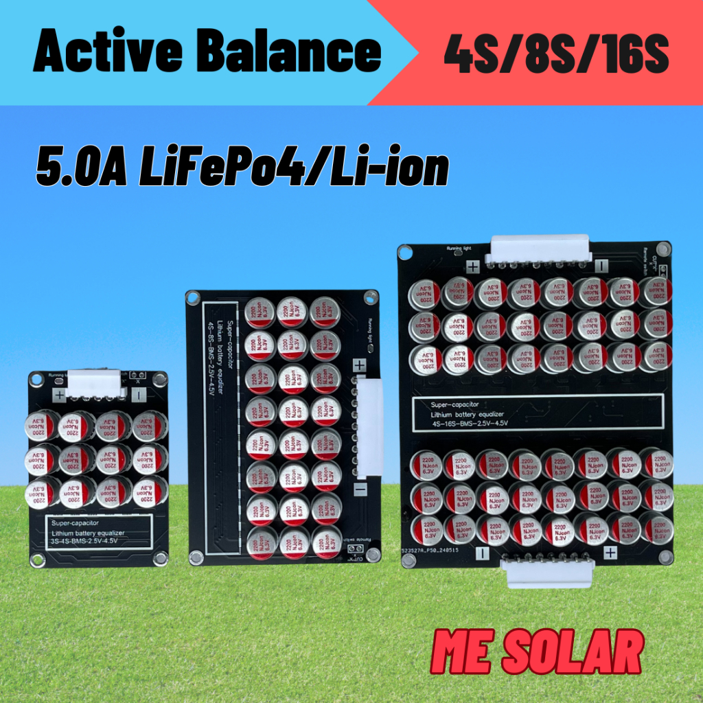 Active Balance 5A 4S 8S 16S บอร์ดเเอคทีฟบาลานซ์ สำหรับ LiFePo4 Li-ion NMC