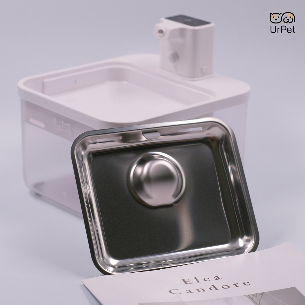 UrPet 🌈 ถาดสแตสเลส น้ำพุไร้สาย UrPet V.4