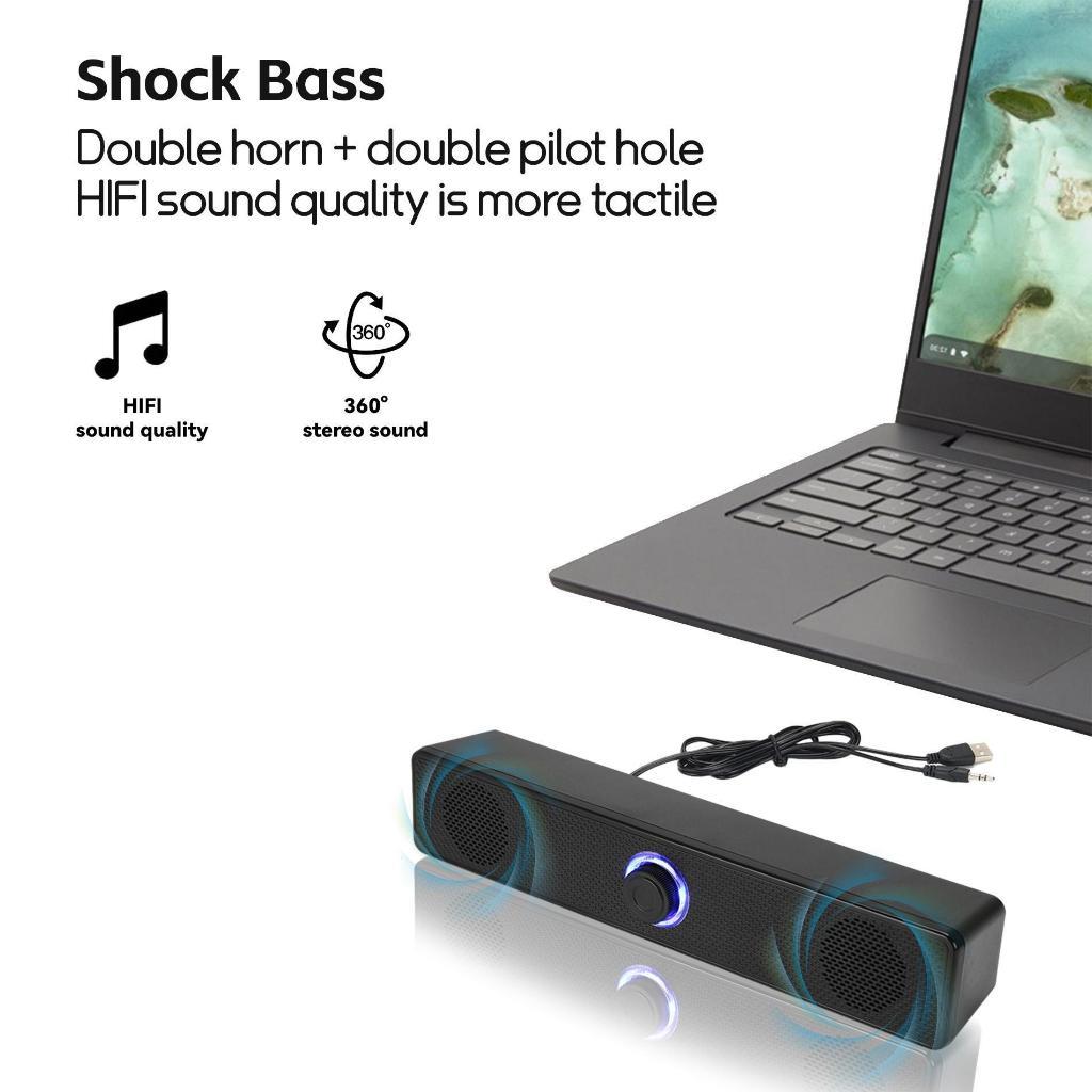 🚚พร้อมส่ง🚚ลำโพงคอม USB ลําโพง ซาวด์บาร์ แบบมีสาย สามารถเชื่อมต่อ TV หรือคอมพิวเตอร์ แบบมีสาย Speaker - รูปที่ 5