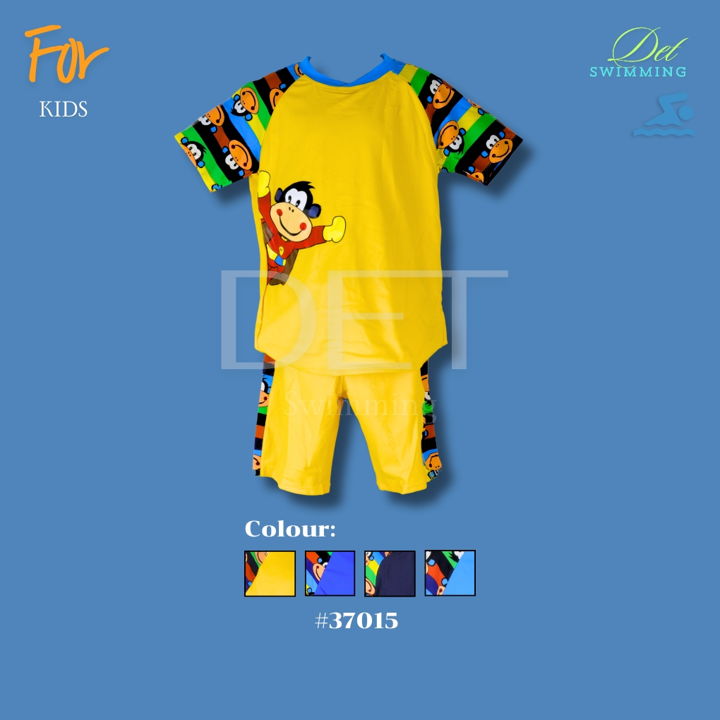 (Unisex) ชุดว่ายน้ำแขนสั้นขาสั้น สำหรับเด็ก Code:37017