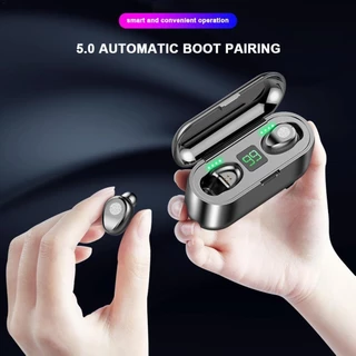 🚚พร้อมส่ง🚚F9 V5.0 TWS หูฟังบลูทูธไร้สาย จอแสดงผล LED พร้อมหูฟังพาวเวอร์แบงค์ 2000mAh พร้อมไมโครโฟน