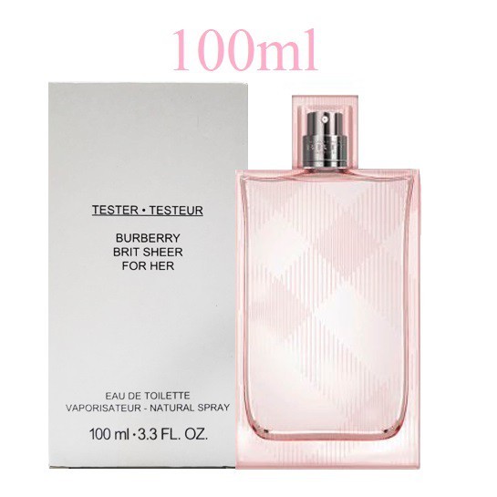BURBERRY BRIT SHEER EDT For Her 100ml (รุ่นเทสเตอร์กล่องสีขาว)