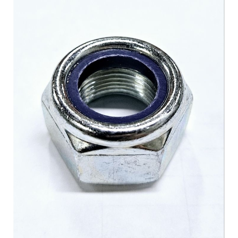 หัวน็อตล็อค 20M เกลียว1.5 ขอบ 30MM ชุบขาว *ราคาต่อ 1 ตัว* หัวน็อตกันคลาย M20-1.5X30
