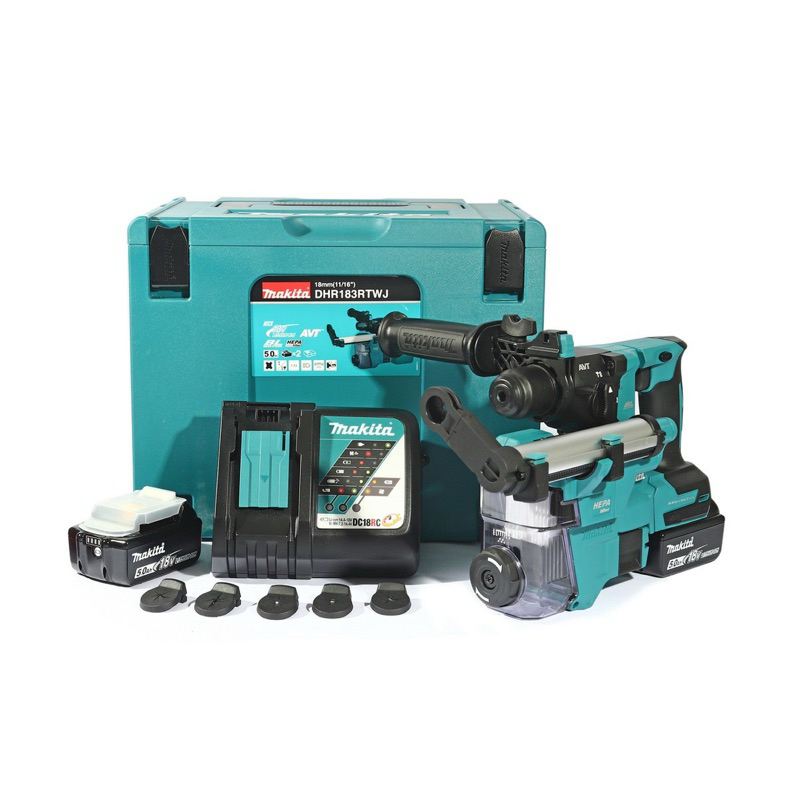 MAKITA สว่านโรตารี่ไร้สาย 18 โวลต์ รุ่น DHR183RTWJ ขนาด 18 มม. (11/16 นิ้ว) ความเร็วรอบ 0 - 1,100 RP