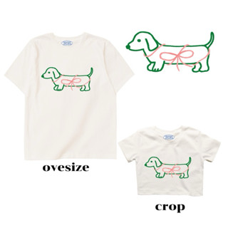 resign studio เสื้อยืด crop oversize ลาย duchshund V2