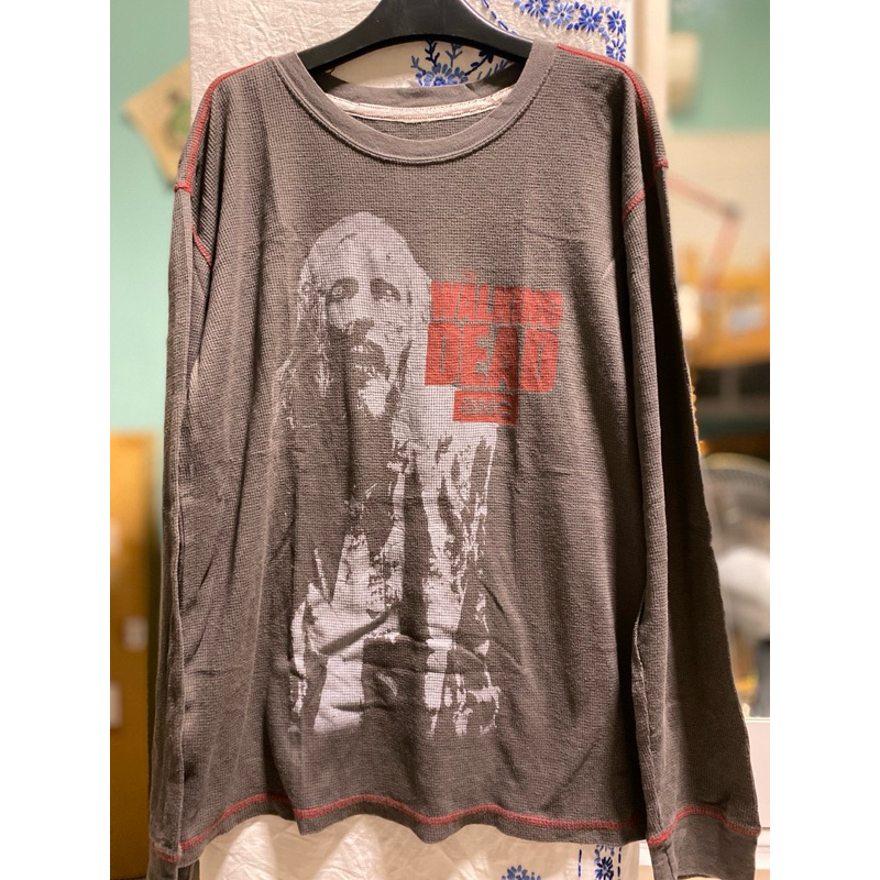 The Walking Dead Waffle knit shirt long sleeve Gray Zombie