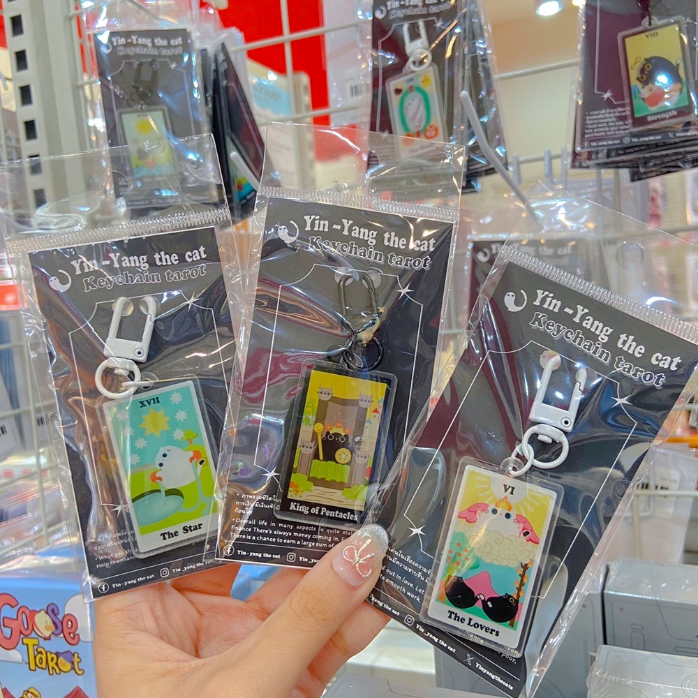 ✨✨มีลายใหม่ด้วยนะ✨✨Keyring พวงกุญแจไพ่ทาโรต์ คาแรคเตอร์น้องแมวหยินหยาง [YINYANG]