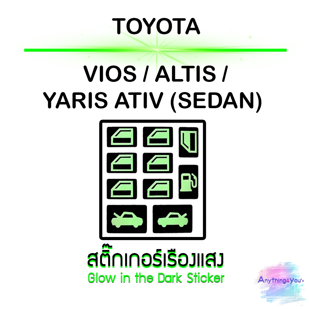 สติ๊กเกอร์เรืองแสง สะท้อนแสง (ตรงรุ่น) ที่เปิดฝาถังน้ำมัน ฝากระโปรงหน้า-หลัง ที่เปิดกระจก รถยนต์ - รูปที่ 6