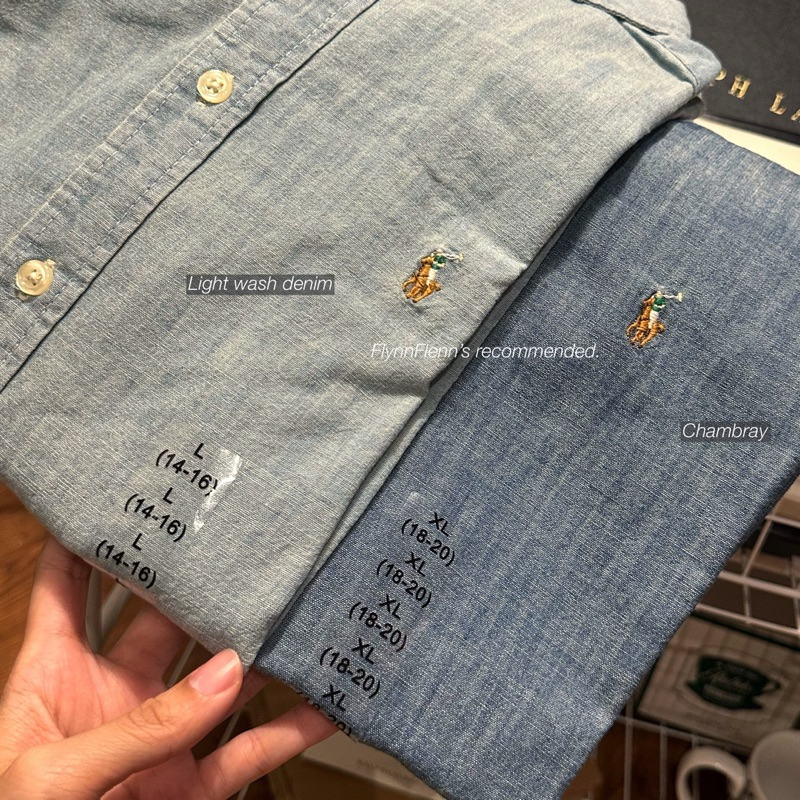 Ready to ship 🟢 สินค้าพร้อมส่ง Ralph lauren cotton denim shirt (boy's size)**สินค้าแท้100%