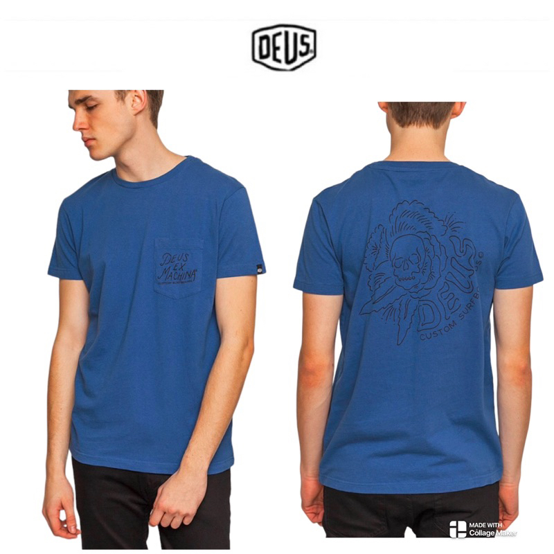 เสื้อยืด สีน้ำเงิน   DEUS  งานแท้💯% 🧿🧿รุ่น Inferno tee🧿🧿 (DU036)