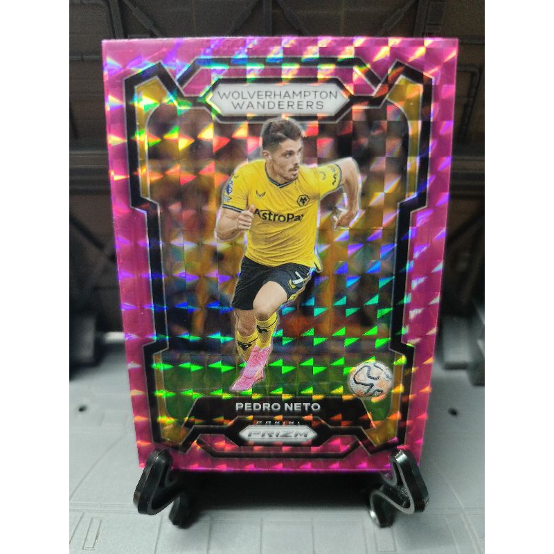 2023-24 Panini Prizm EPL Pink Mosaic #201 Pedro Neto - Wolverhampton Wanderers
