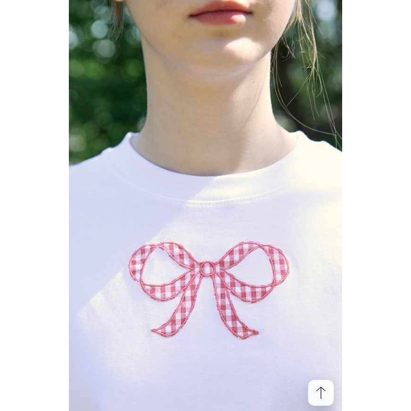 RR02_เสื้อยืด Ron Ron ปักโบว์ ((พร้อมส่ง))