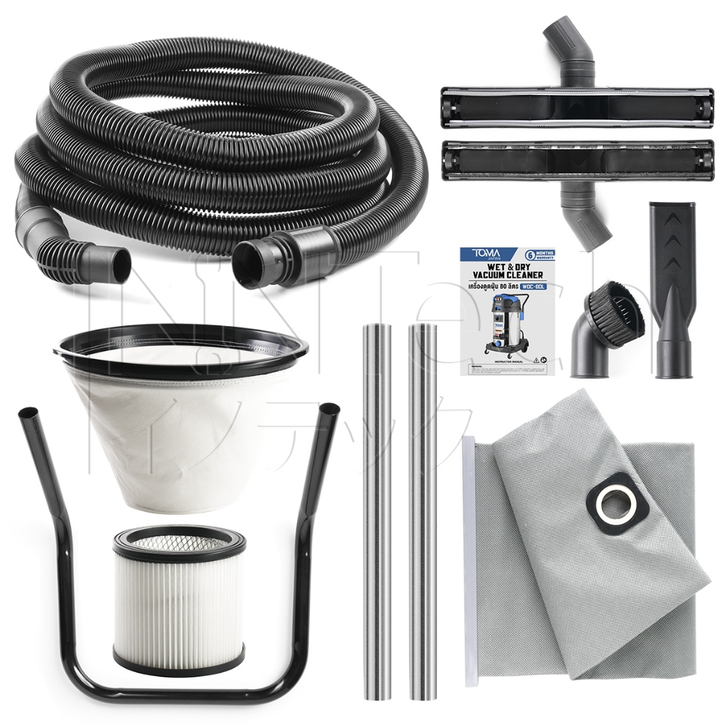 TOMA JAPAN เครื่องดูดฝุ่น 80 ลิตร 3 มอเตอร์ 3,600 วัตต์ Wet & Dry Vacuum Cleaner รุ่น WDC-80L ถังสแตนเลส ดูดเปียกดูดแห้ง รูปที่ 5