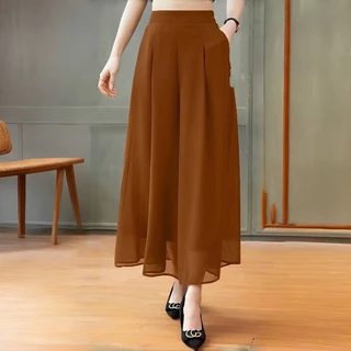 กางเกงชีฟอง ผ้าพริ้ว ใส่สบาย ยืดได้เยอะ.
