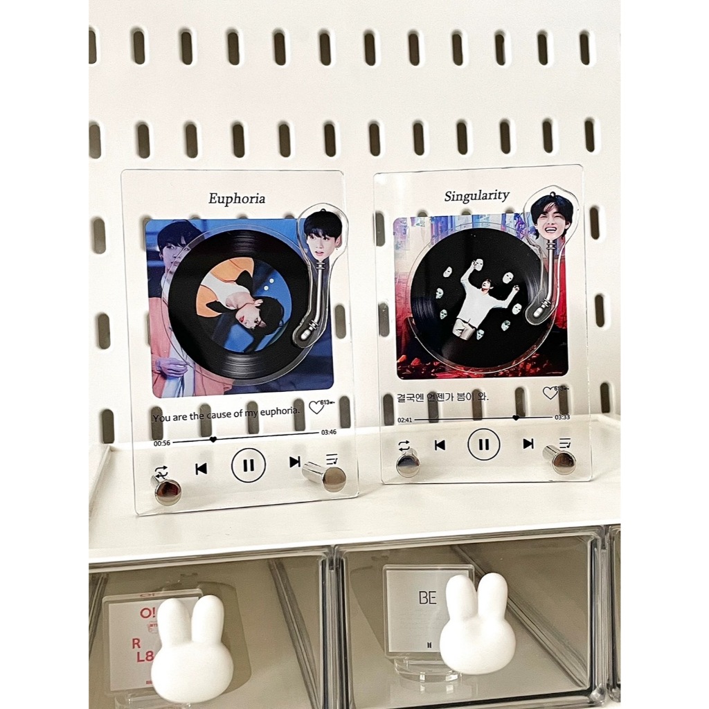 พร้อมส่ง BTS กรอบรูปอะคริลิค แผ่นเสียง BTS หมุนได้  มี 4 แบบ