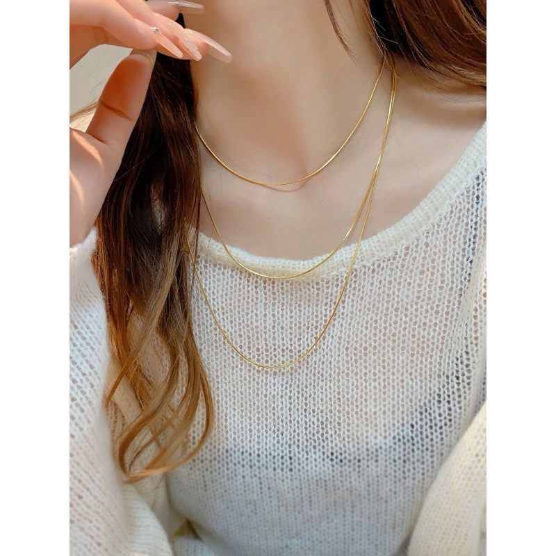 สร้อยคอพร้อมส่ง สร้อยราย กระดูกงูไม่มีจี้ สแตตเลสแท้ไม่ลอกไม่ดำ