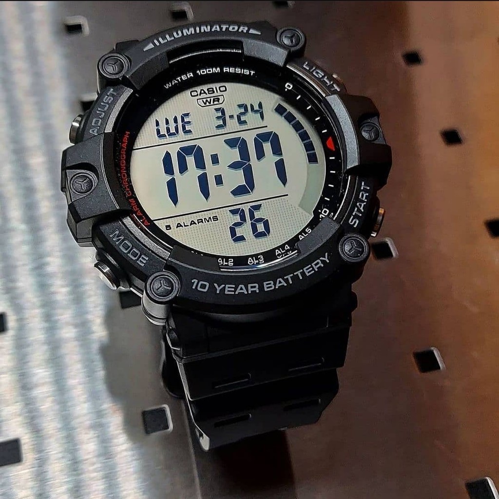casio ของแท้ประกันศูนย์ นาฬิกาคาสิโอ กันน้ำ100m ผู้ชาย รุ่น AE-1500WH, AE-1500WHX / SMILEYTIME ประกันศูนย์cmg/c-thong
