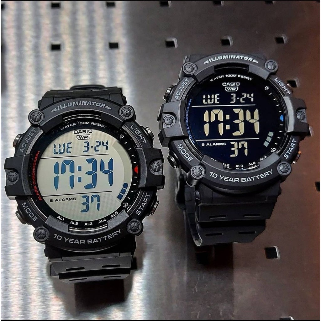 casio ของแท้ประกันศูนย์ นาฬิกาคาสิโอ กันน้ำ100m ผู้ชาย รุ่น AE-1500WH, AE-1500WHX / SMILEYTIME ประกันศูนย์cmg/c-thong