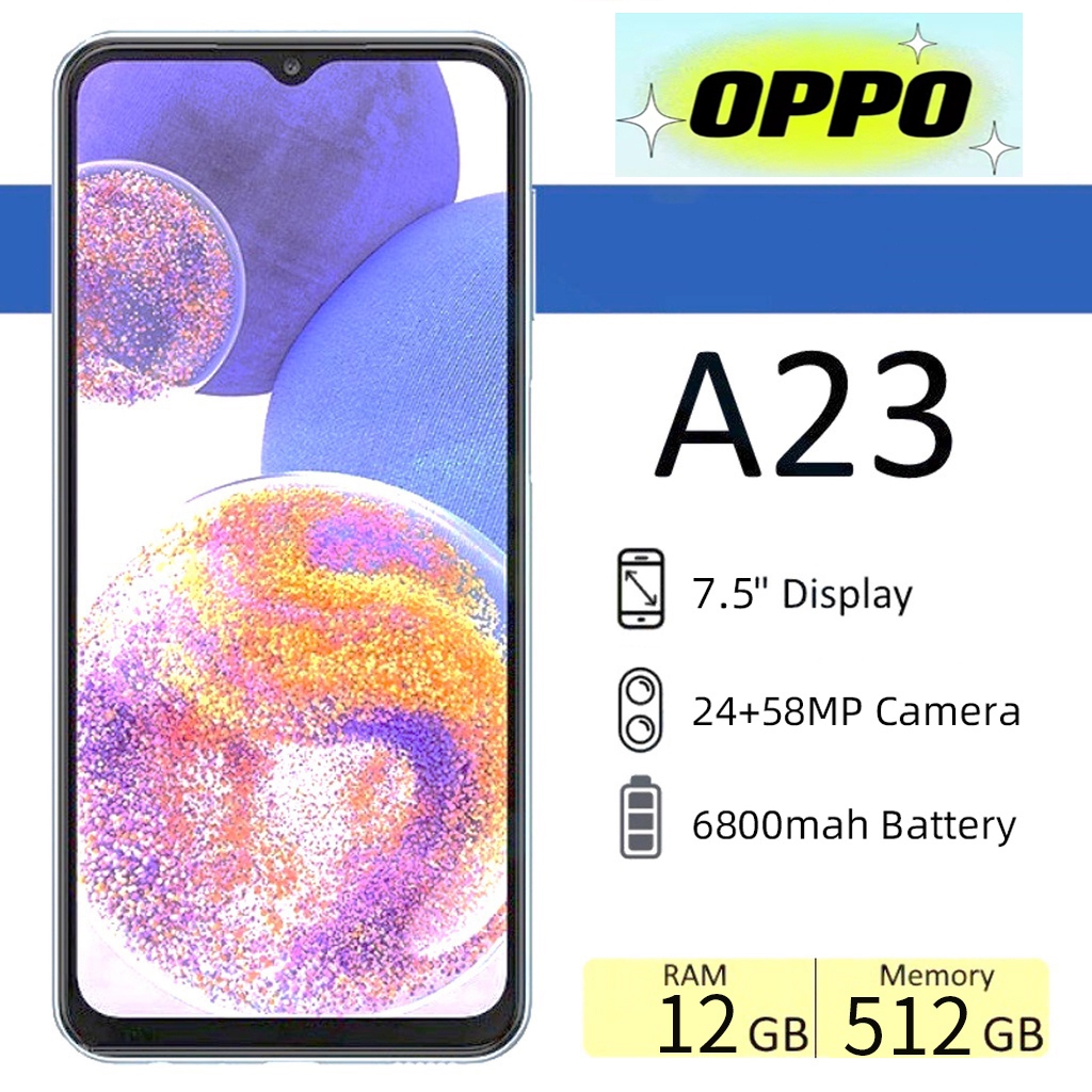 โทรศัพท์มือถือ A23 7.5นิ้ว Smartphone 4G/5G แรม16GB รอม512GB 32MP+64MP มือถือ Android โทรศัพท์ถูกๆ