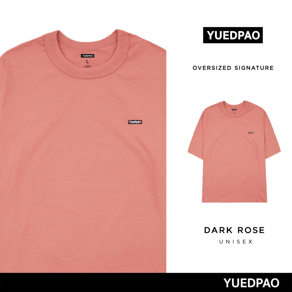 Yuedpao Signature Oversize Summer ผ้าหนาทรงสวย ยับยากรีดง่าย เสื้อยืดเปล่า โอเวอร์ไซส์ สี Dark Rose