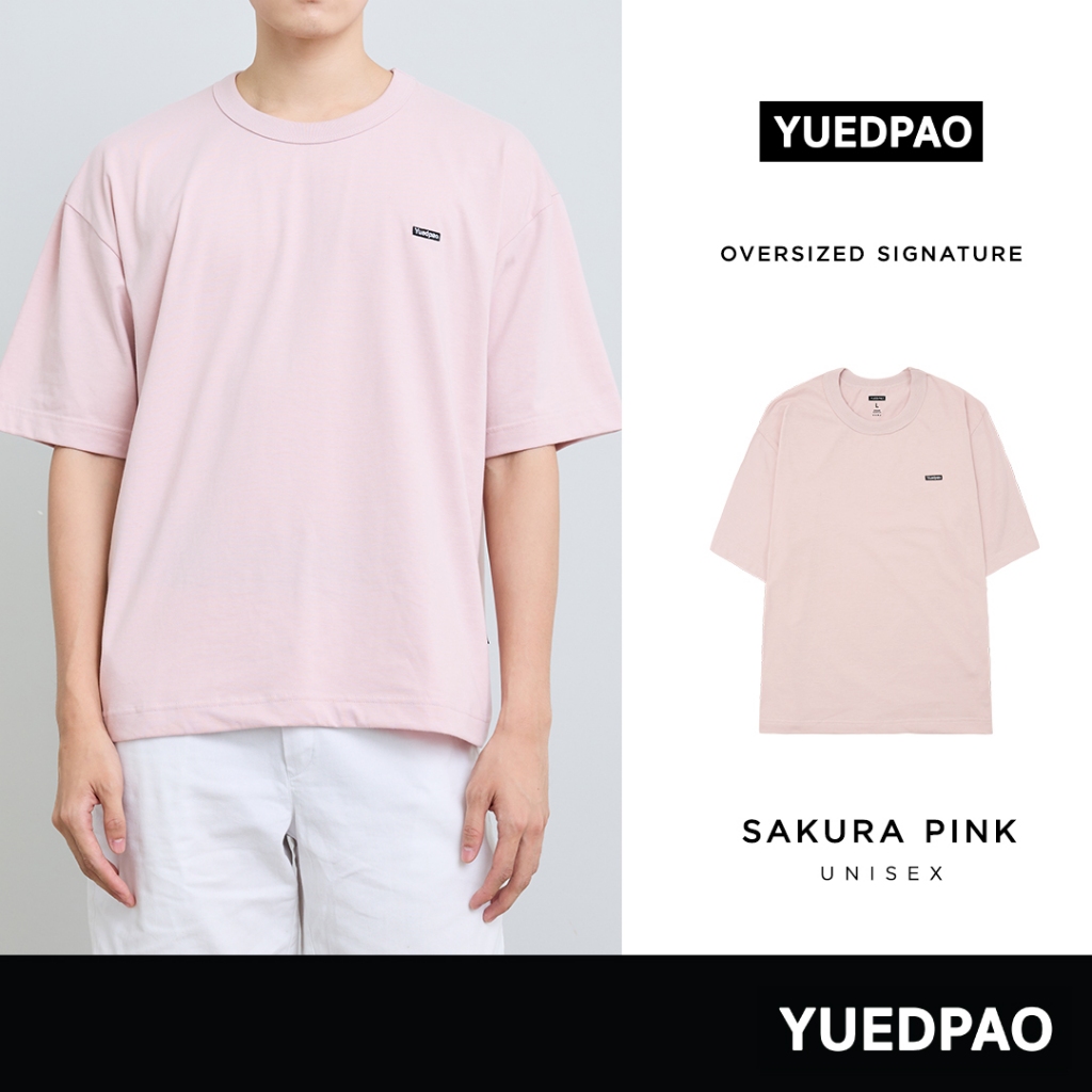Yuedpao Signature Oversize Summer ผ้าหนาทรงสวย ยับยากรีดง่าย เสื้อยืดเปล่า โอเวอร์ไซส์ สี Sakura Pink