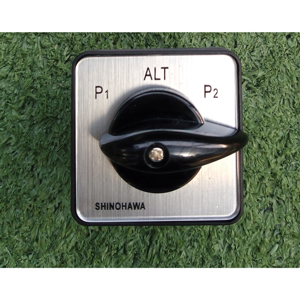 SHINOHAWA : สวิตช์ปั้มน้ำ P1-ALT-P2 16A 4NO 2ชั้น (48x48mm.) ,(48x60mm.)