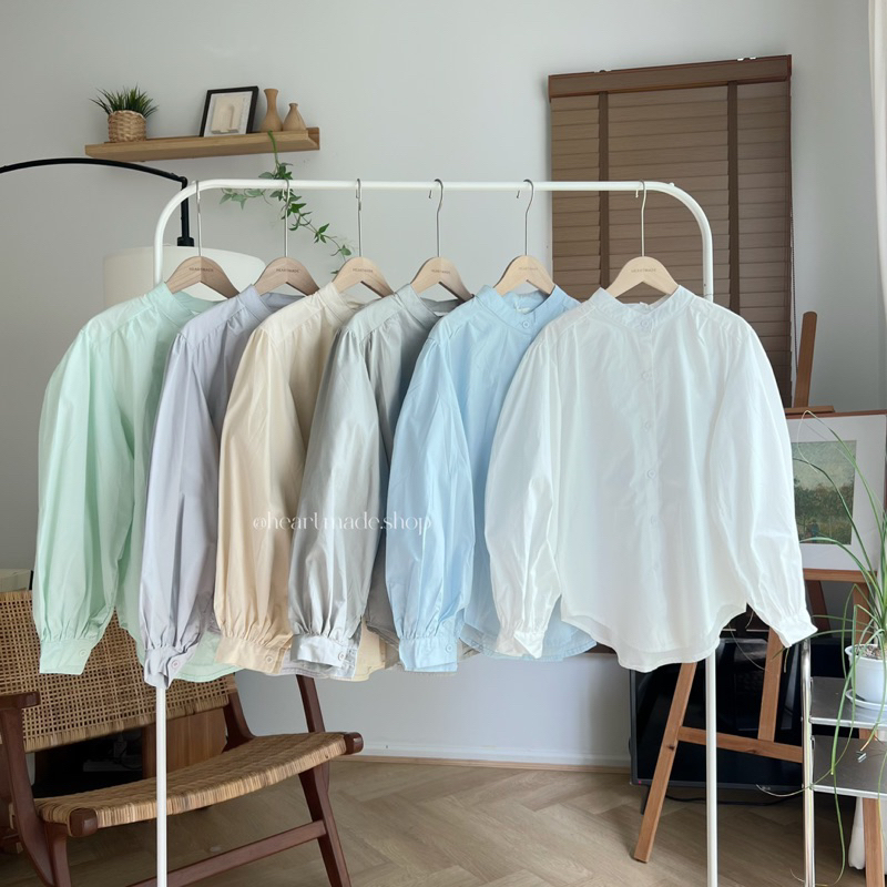 (C41) Kiwi Shirt 👜🫶🏻 (สินค้าพร้อมส่ง) เสื้อเชิ้ต กระดุมหน้ายาว คอปกเว้าข้าง