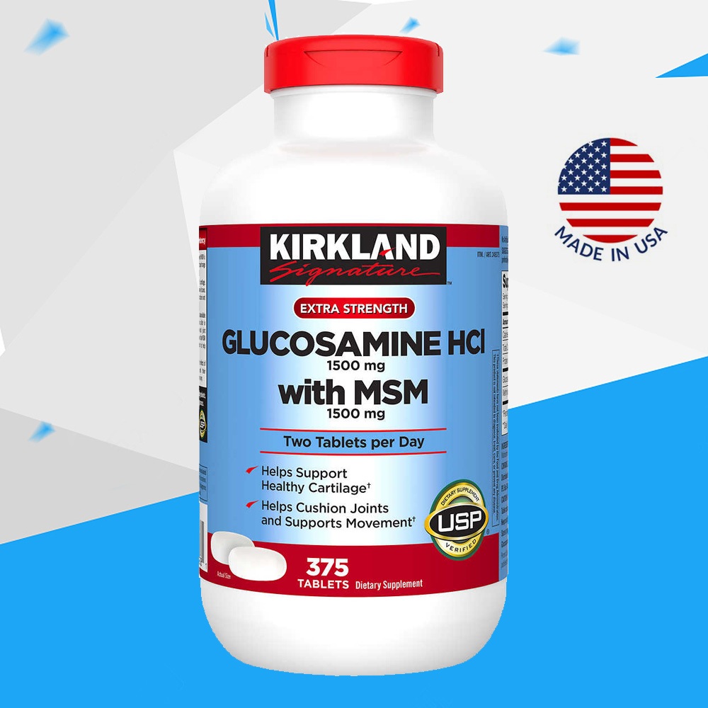 (Exp.06/2027)Kirkland Signature Glucosamine with MSM 375 Tablets