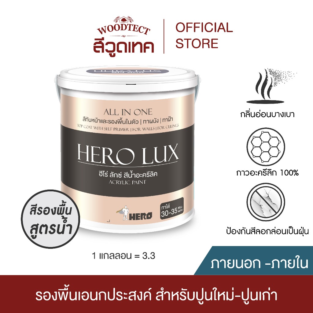 ฮีโร่ ลักซ์ CP-202 รองพื้น ปูนเก่าและปูนใหม่ สูตรน้ำ-สีใส HERO LUX CP-202 Contact Primer