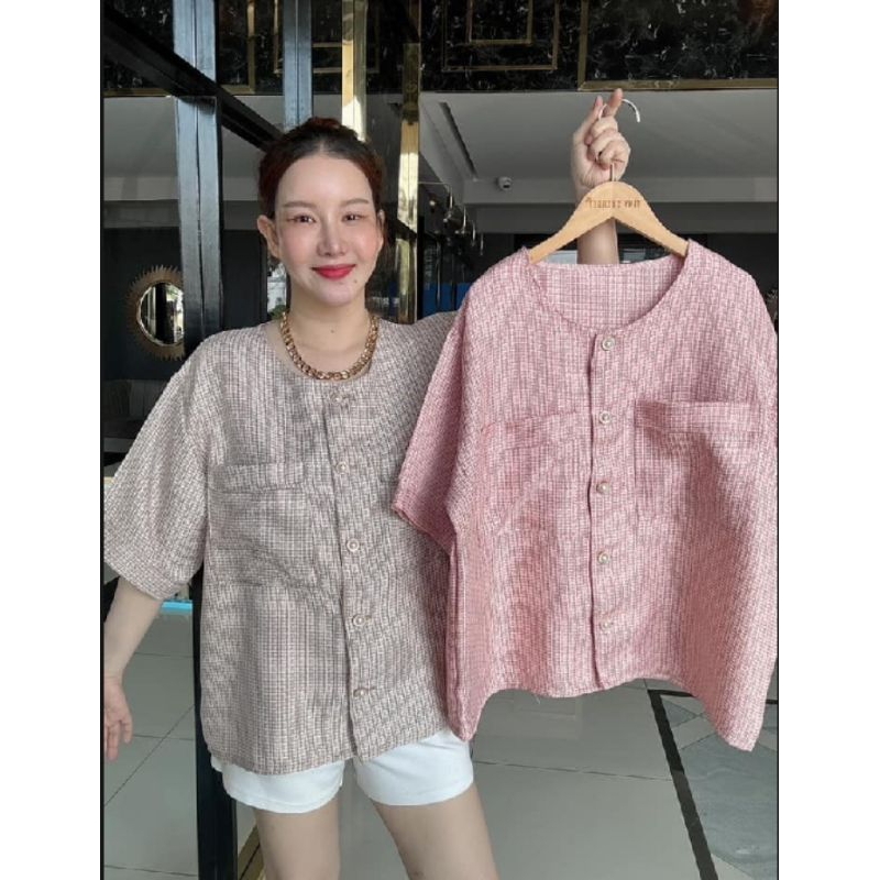 E40 รุ่นใหม่ เสื้อผ้าทวิตคอกลมแบบบาง ใส่สวย ผ้าดีมากเนื้อนิ่ม ใส่สบายไม่ร้อน "งานป้าย Tinysherbet"