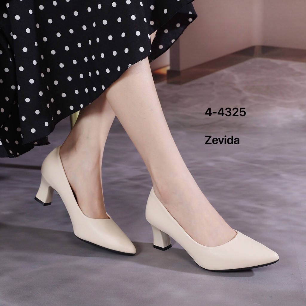 4-4325B คัชชูส้นสูง 2 นิ้ว ส้นหนาเดินง่าย