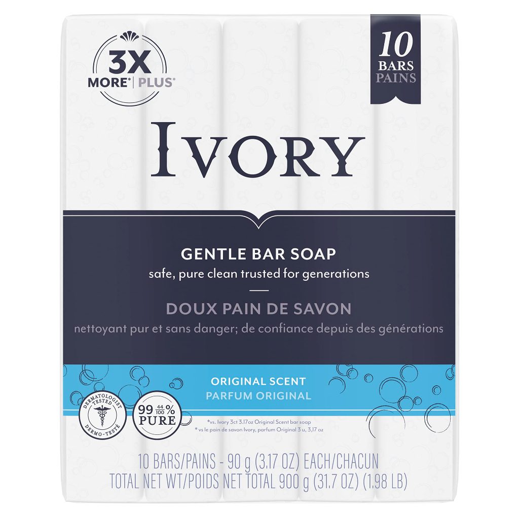 Ivory Bar Soap with Original Scent, 3.17 oz, 10 Count