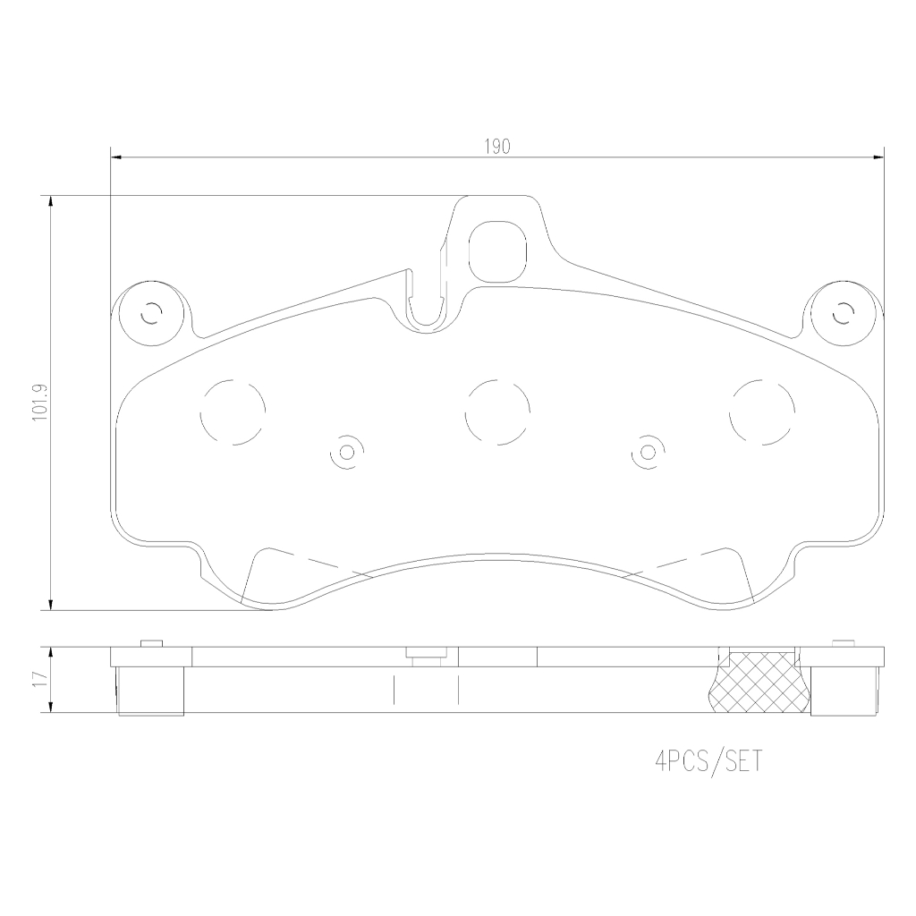 ผ้าดิสเบรคหน้า PORSCHE 911 997 3.6 Turbo 3.8 Turbo 3.8 Turbo S 2006-2012 BREMBO