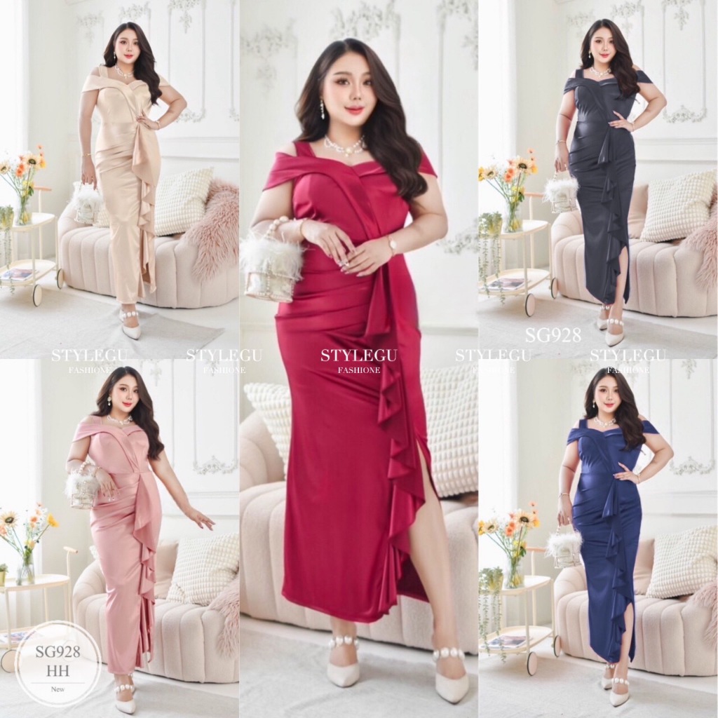 ML928งานเดรส ราตรียาว สำหรับสาวอวบ ชุดเดรส ชุดเพื่อนเจ้าสาว