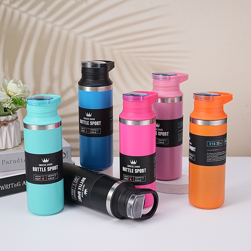 กระบอกเก็บความเย็น เก็บอุณหภูมิได้ทั้งความเย็นและความร้อน มีหูหิ้ว BOTTLE SPORT TUMBLER ขนาด 500 ml
