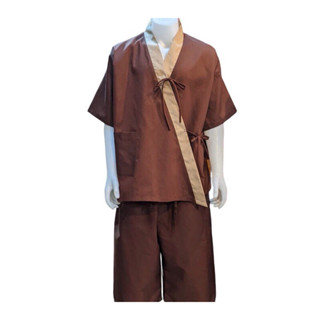 เสื้ออย่างเดียว ไม่มีกางเกง นะคะ เสื้อสีน้ำตาลเข้ม  ขลิบครีม…