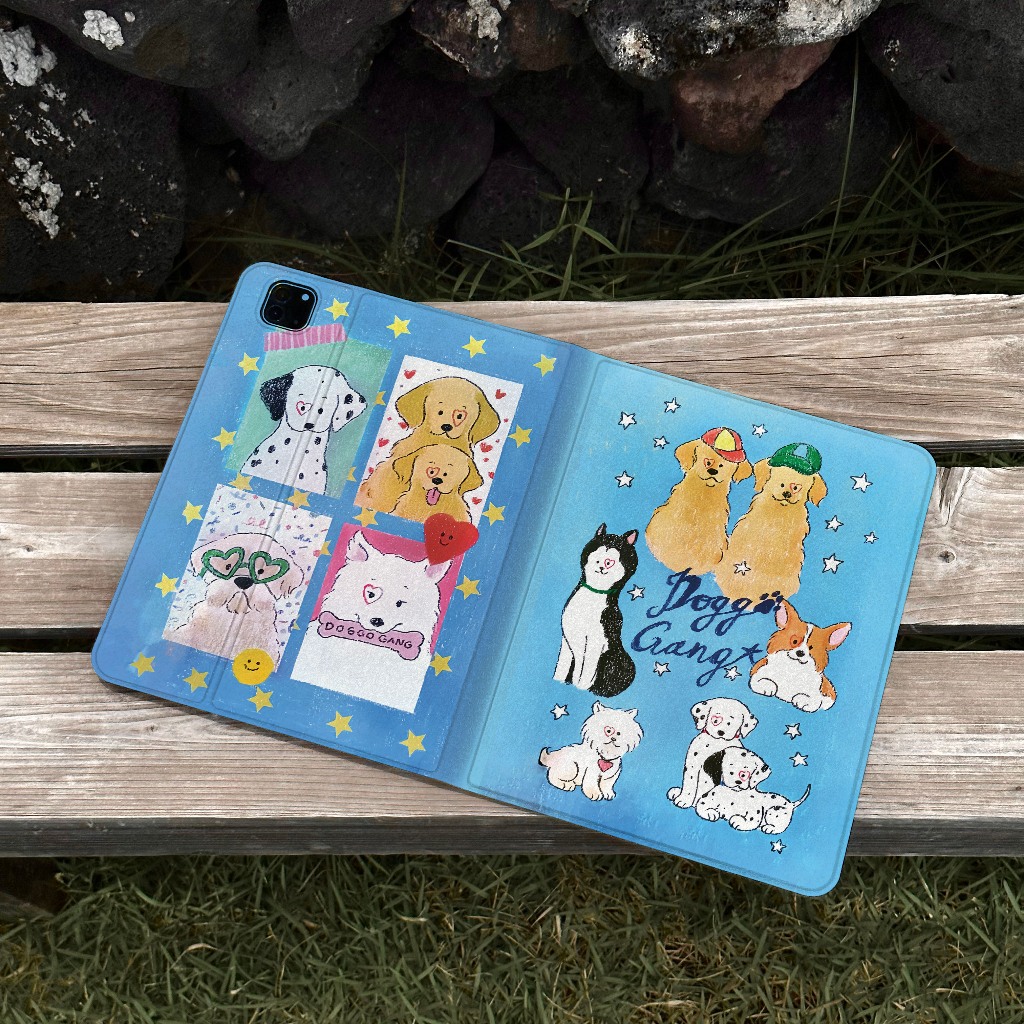พร้อมส่ง เคสไอแพด Gen9 10.2 Air5 เคสiPad dog gang blue Gen8 Air4 Case iPad มีที่เก็บปากกา Air6/7 Gen11