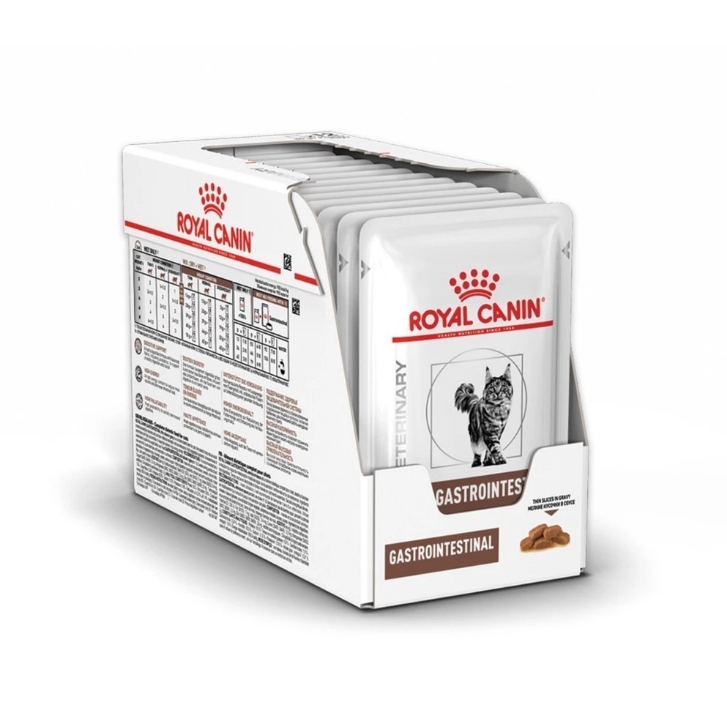 Royal Canin gastrointestinal Pouch 85g อาหารเปียกแมวโรยัลคานินโรคท้องเสีย ยกกล่อง 12 ซอง