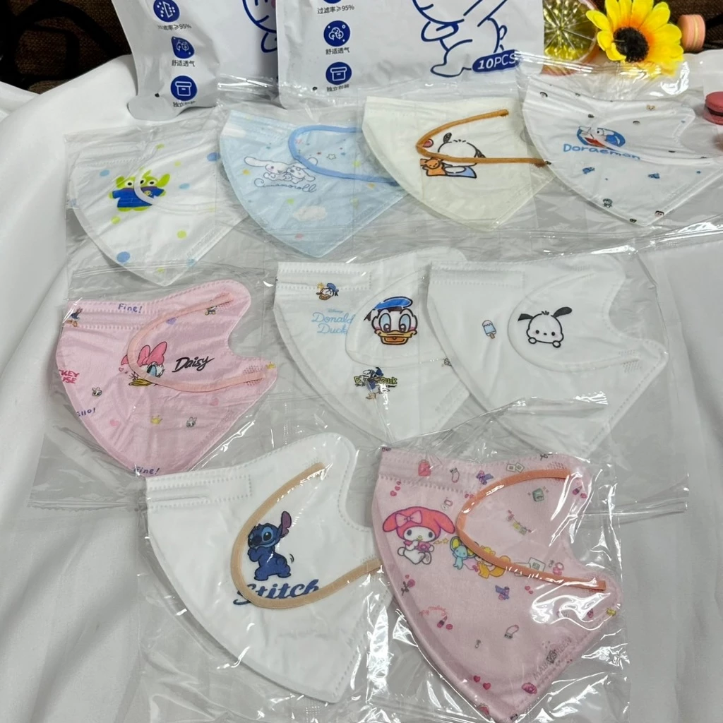 ใหม่แมสผู้ใหญ่KN95ชั้นลายการ์ตูนน่ารักๆมีชั้นกรองอากาศหนา5ชั้นป้องกันฝุ่นได้ดีราคาถูกๆ1แพ็คมี10ชิ้น