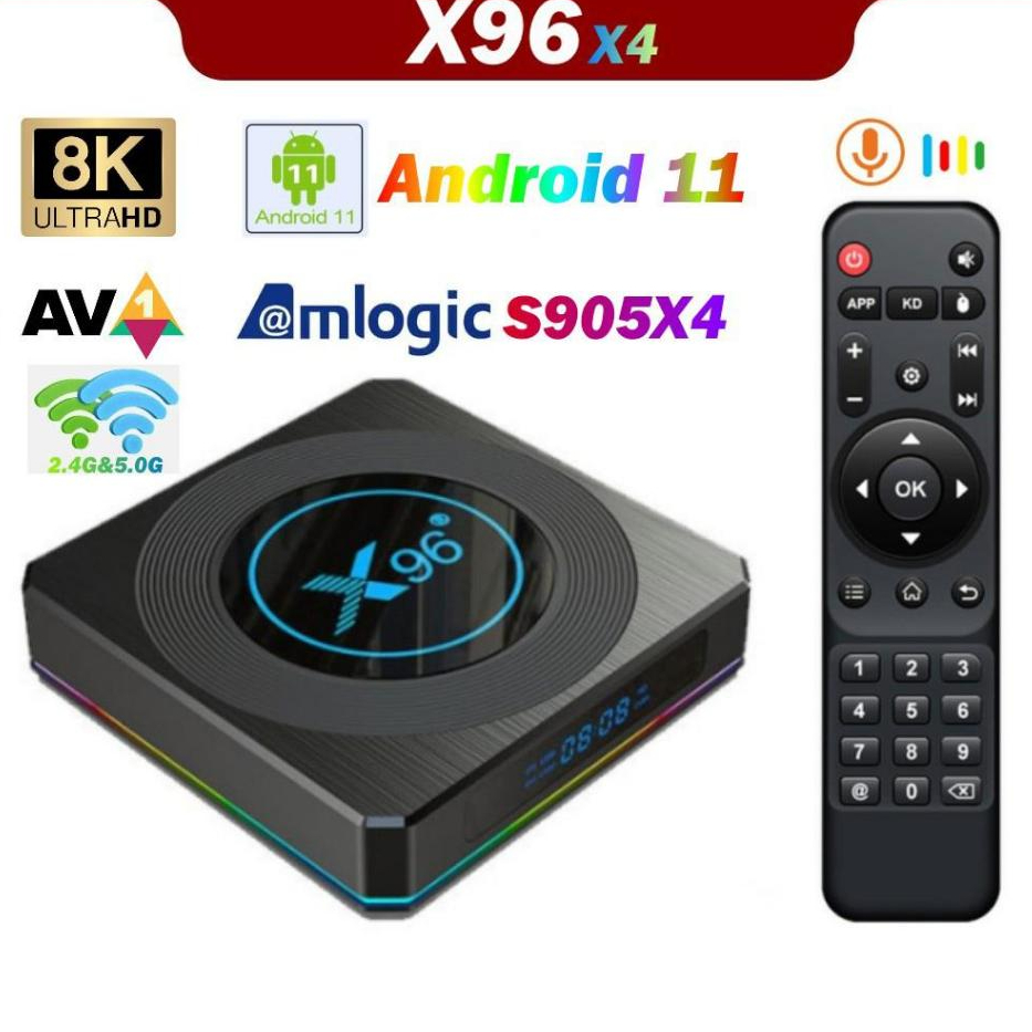 New2024  X96 X4 Android tv box S905X4 Android 11 กล่องแอนดรอย 8K Bluetooth 4GB 32GB มีตัวเลือก