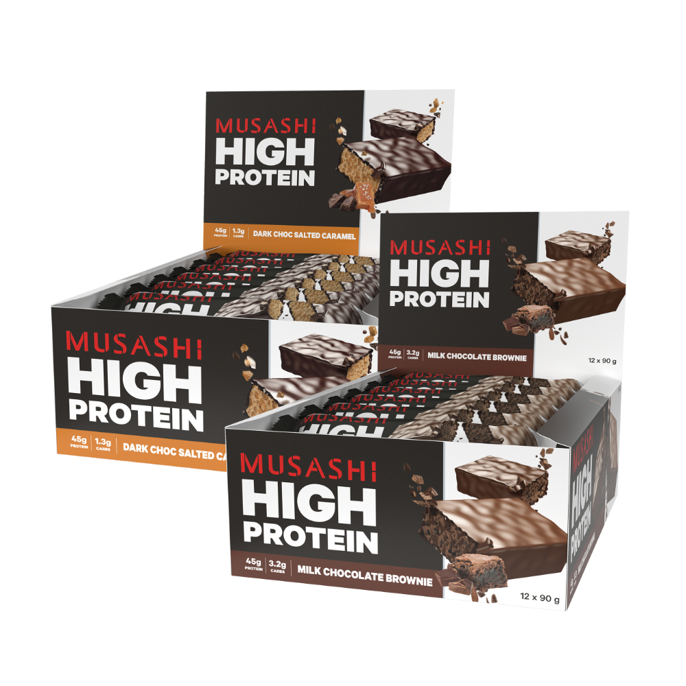 Musashi High Protein Bar โปรตีนสูง 45 กรัม (แพ็คคู่ประหยัดกว่า) – โปรปัง